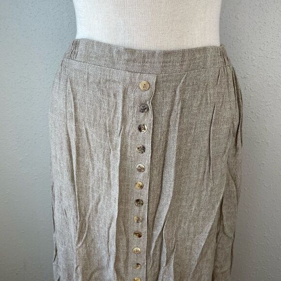Pre-Owed Vintage K STUDIO Womens Rayon Blend Tan Blouse and Skirt Set Size 10 - Picture 8 of 11
